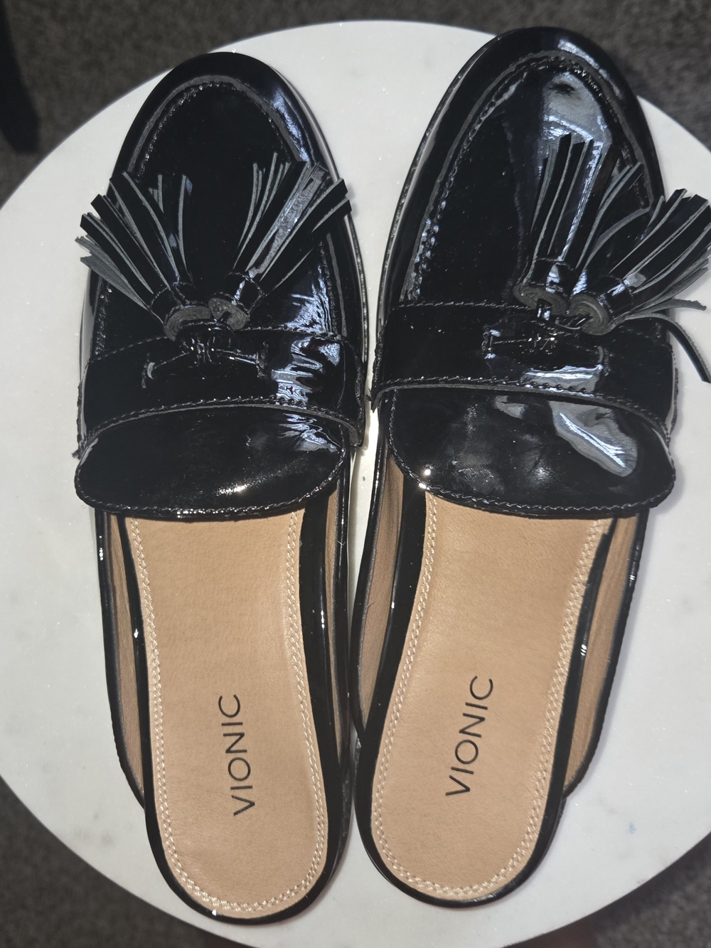 Vionic Black Womens Dress Loafers